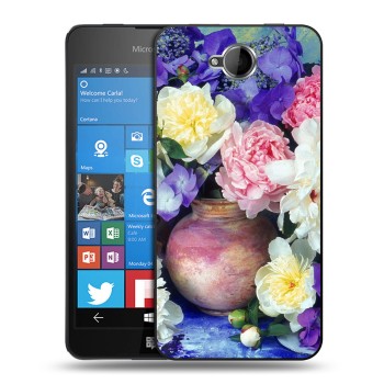 Дизайнерский силиконовый чехол для Microsoft Lumia 650 Пионы (на заказ)
