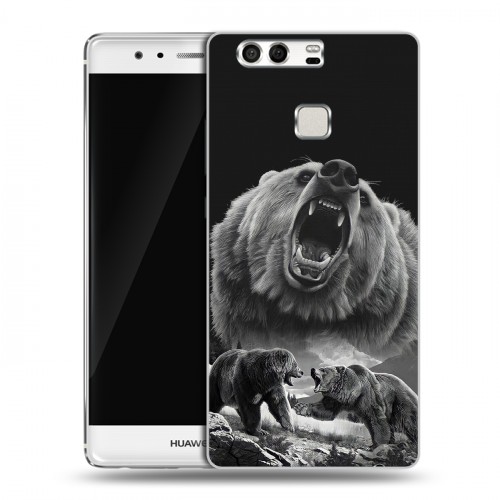 Дизайнерский силиконовый чехол для Huawei P9 Схватка медведей
