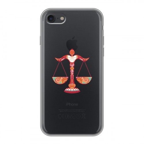 Полупрозрачный дизайнерский силиконовый с усиленными углами чехол для Iphone 7 Прозрачные знаки зодиака