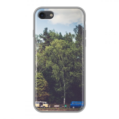 Дизайнерский силиконовый с усиленными углами чехол для Iphone 7 лес