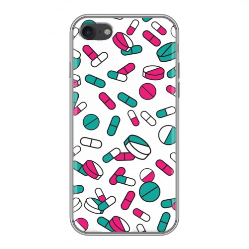 Дизайнерский силиконовый чехол для Iphone 7 Разноцветные таблетки