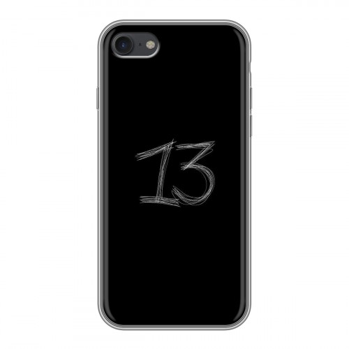 Дизайнерский силиконовый чехол для Iphone 7 Черно и кратко