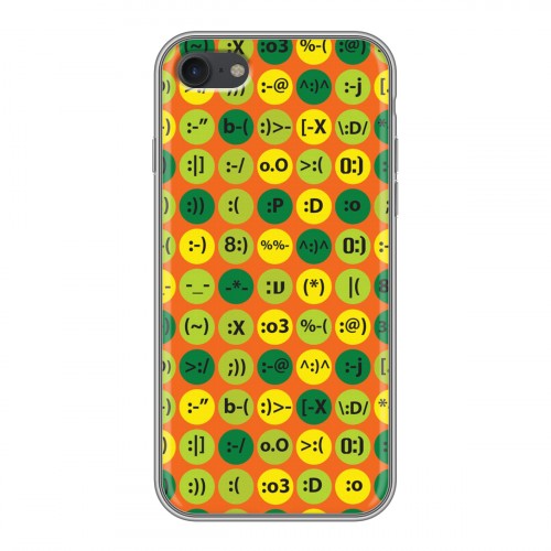 Дизайнерский силиконовый с усиленными углами чехол для Iphone 7 Шаблоны эмодзи