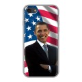Дизайнерский силиконовый с усиленными углами чехол для Iphone 7 Барак Обама
