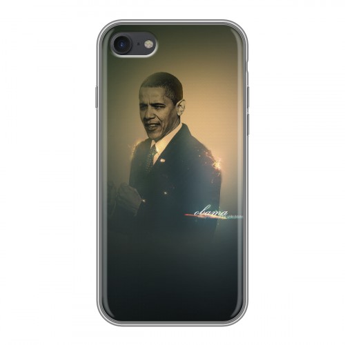 Дизайнерский силиконовый с усиленными углами чехол для Iphone 7 Барак Обама