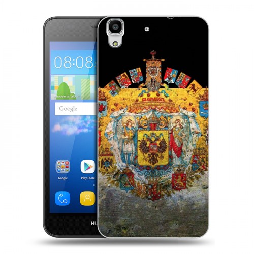Дизайнерский пластиковый чехол для Huawei Y6 Российский флаг