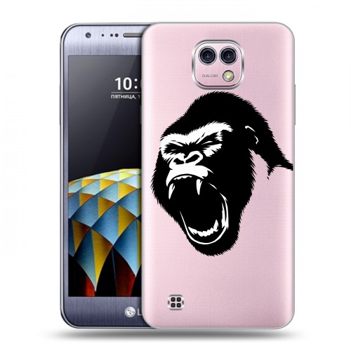Полупрозрачный дизайнерский пластиковый чехол для LG X cam Прозрачные обезьяны