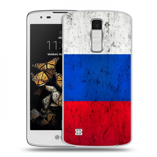 Дизайнерский пластиковый чехол для LG K8 Российский флаг
