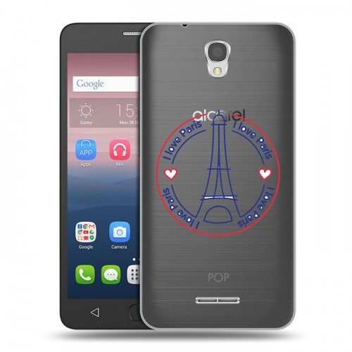 Полупрозрачный дизайнерский силиконовый чехол для Alcatel Pop 4 Флаг Франции