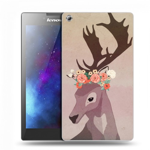 Дизайнерский силиконовый чехол для Lenovo Tab 3 7 Животные с цветами