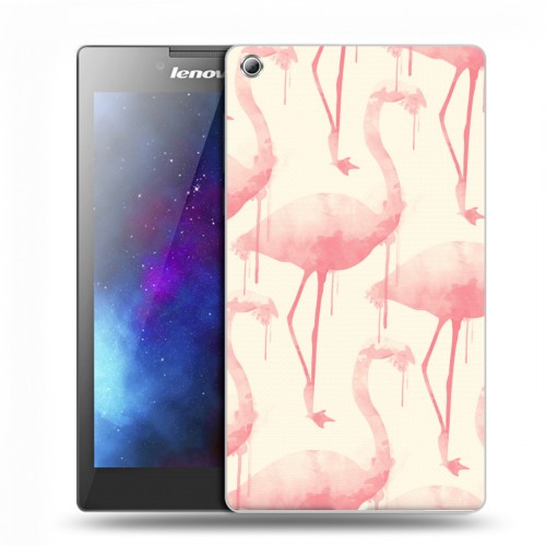 Дизайнерский силиконовый чехол для Lenovo Tab 3 7 Розовые фламинго