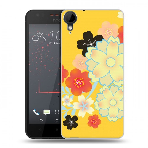 Дизайнерский пластиковый чехол для HTC Desire 825 Цветы кимоно