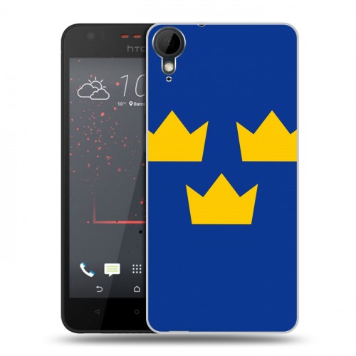 Дизайнерский пластиковый чехол для HTC Desire 825 Флаг Швеции
