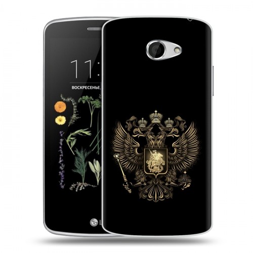 Дизайнерский силиконовый чехол для LG K5 герб России золотой