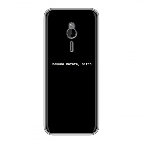 Дизайнерский силиконовый чехол для Nokia 230 Черно и кратко