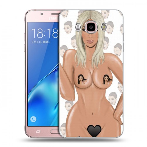Дизайнерский силиконовый с усиленными углами чехол для Samsung Galaxy J5 (2016) Ким Кардашьян