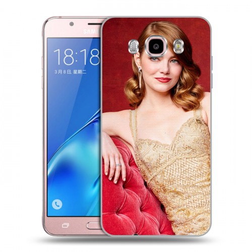 Дизайнерский силиконовый с усиленными углами чехол для Samsung Galaxy J5 (2016) Эмма Стоун