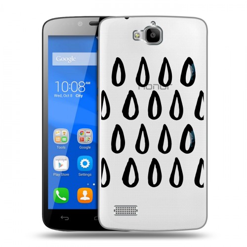 Полупрозрачный дизайнерский пластиковый чехол для Huawei Honor 3C Lite Абстракции 2