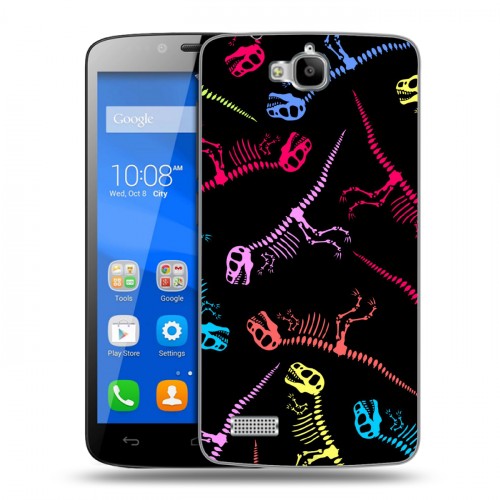 Дизайнерский пластиковый чехол для Huawei Honor 3C Lite Узоры динозавров