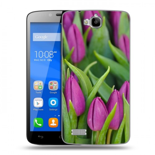 Дизайнерский пластиковый чехол для Huawei Honor 3C Lite Тюльпаны