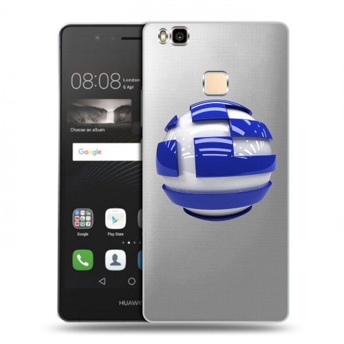 Полупрозрачный дизайнерский пластиковый чехол для Huawei P9 Lite флаг греции