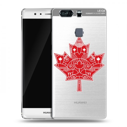 Полупрозрачный дизайнерский пластиковый чехол для Huawei P9 Plus Флаг Канады