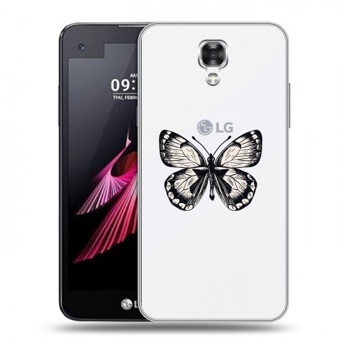 Полупрозрачный дизайнерский пластиковый чехол для LG X view прозрачные Бабочки 