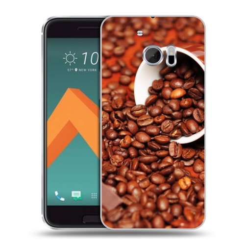 Дизайнерский пластиковый чехол для HTC 10 кофе текстуры