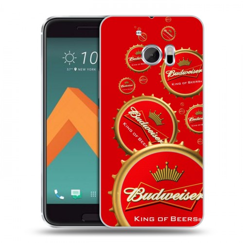 Дизайнерский пластиковый чехол для HTC 10 Budweiser