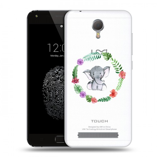 Полупрозрачный дизайнерский пластиковый чехол для Umi Touch Прозрачные слоны