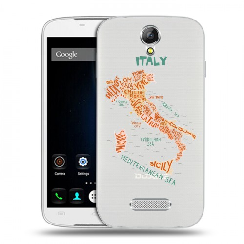 Полупрозрачный дизайнерский пластиковый чехол для Doogee X6 Флаг Италии