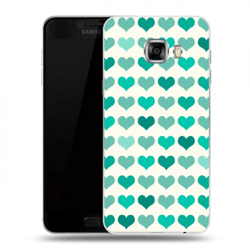 Дизайнерский пластиковый чехол для Samsung Galaxy C5 Сердечные узоры