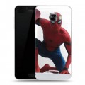 Полупрозрачный дизайнерский пластиковый чехол для Samsung Galaxy C7 Человек-паук