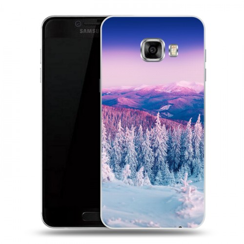 Дизайнерский пластиковый чехол для Samsung Galaxy C7 зима