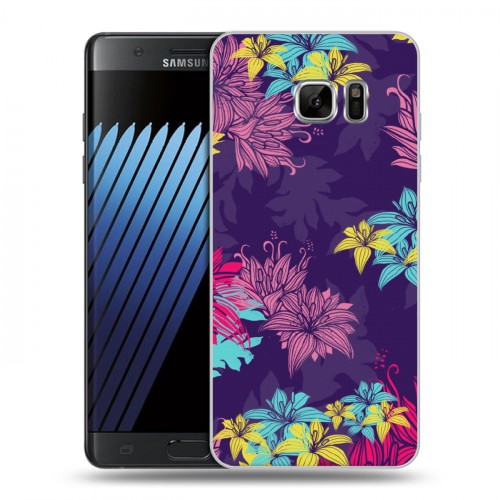 Дизайнерский пластиковый чехол для Samsung Galaxy Note 7 Цветочные паттерны