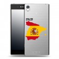 Полупрозрачный дизайнерский пластиковый чехол для Sony Xperia E5 флаг Испании