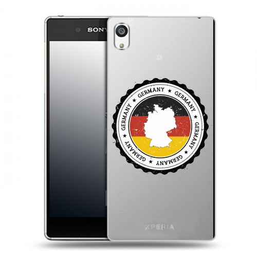 Полупрозрачный дизайнерский пластиковый чехол для Sony Xperia E5 Флаг Германии