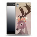 Дизайнерский пластиковый чехол для Sony Xperia E5 Животные с цветами