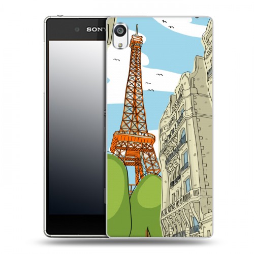 Дизайнерский пластиковый чехол для Sony Xperia E5 Столичные зарисовки