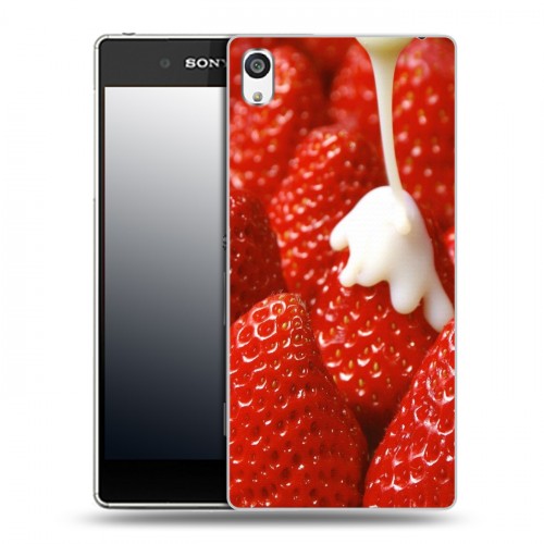 Дизайнерский пластиковый чехол для Sony Xperia E5 Клубника