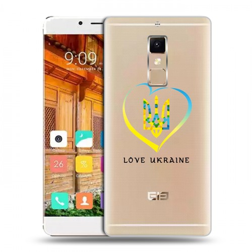 Полупрозрачный дизайнерский пластиковый чехол для Elephone S3 Флаг Украины