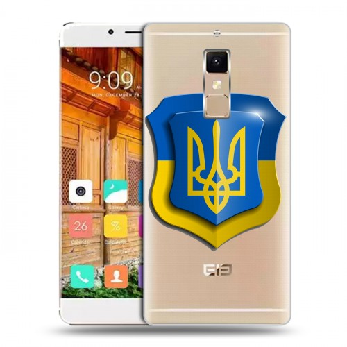 Полупрозрачный дизайнерский пластиковый чехол для Elephone S3 Флаг Украины