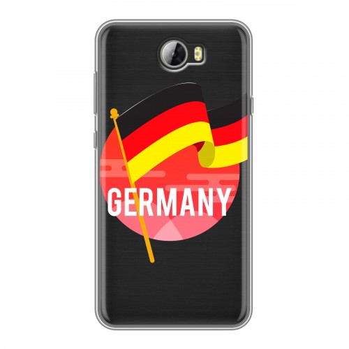 Полупрозрачный дизайнерский пластиковый чехол для Huawei Y5 II Флаг Германии