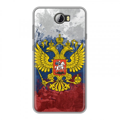 Дизайнерский силиконовый чехол для Huawei Y5 II Российский флаг и герб