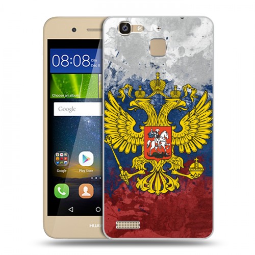 Дизайнерский пластиковый чехол для Huawei GR3 Российский флаг и герб