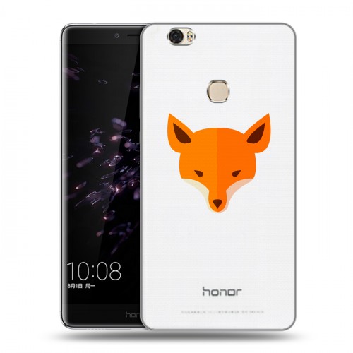 Полупрозрачный дизайнерский пластиковый чехол для Huawei Honor Note 8 Прозрачные лисы