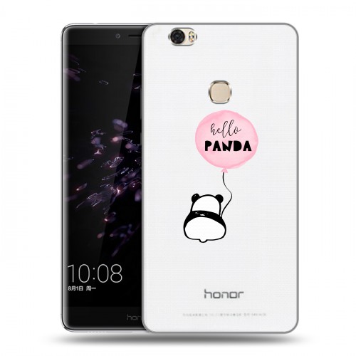 Полупрозрачный дизайнерский пластиковый чехол для Huawei Honor Note 8 Прозрачные панды - смайлики