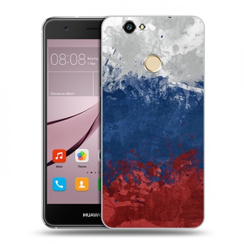 Дизайнерский силиконовый с усиленными углами чехол для Huawei Nova Российский флаг