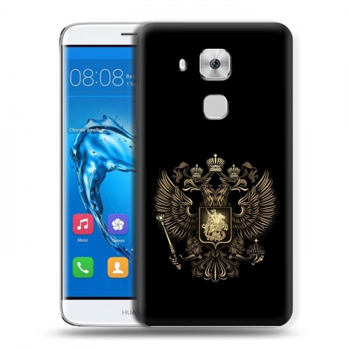 Дизайнерский пластиковый чехол для Huawei Nova Plus герб России золотой