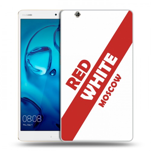 Дизайнерский силиконовый чехол для Huawei MediaPad M3 Red White Fans